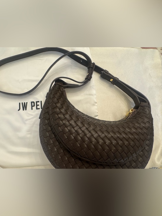 JW PEI Handbags - JW PEI Woven Crescent Crossbody Bag - Brown